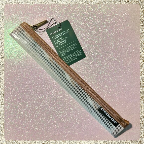 ⭐️ Starbucks Reusable Straws & Brush Set w/ Mesh Bag NWT ♻️🌎 - Picture 9 of 9